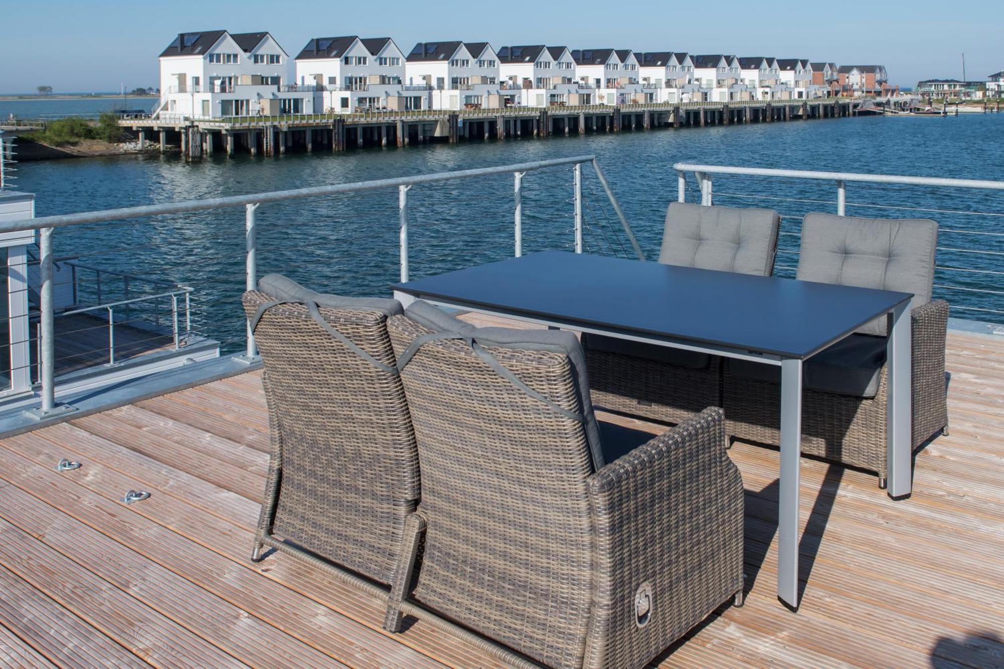 Schwimmendes Ferienhaus Antares One By Seeblick Ferien Oro, Rundum Wasser, Sauna Olpenitz Eksteriør bilde