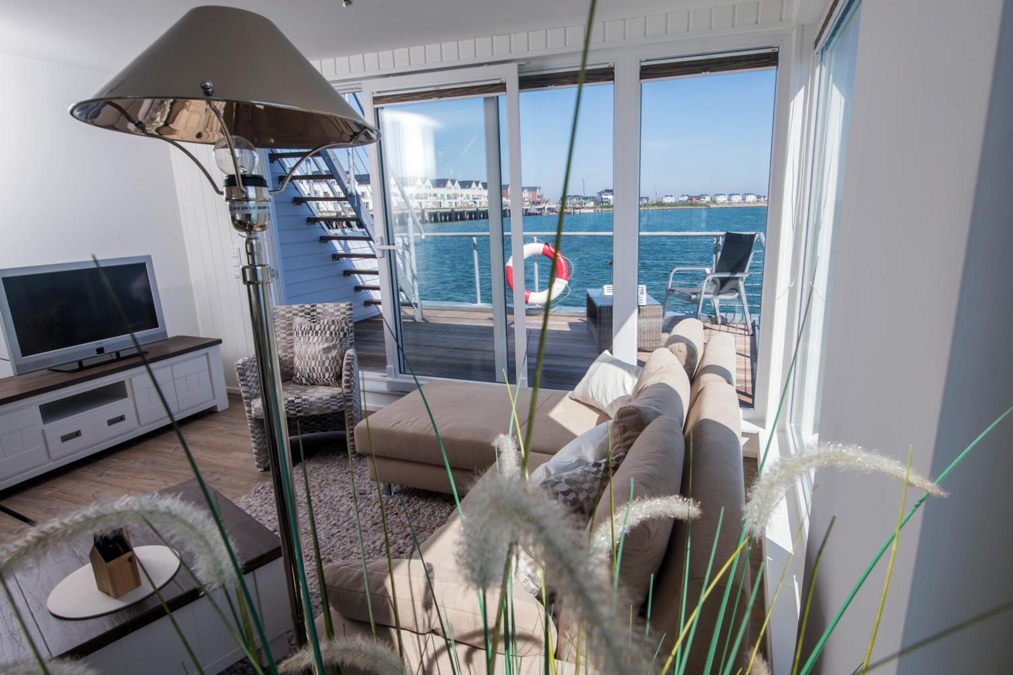 Schwimmendes Ferienhaus Antares One By Seeblick Ferien Oro, Rundum Wasser, Sauna Olpenitz Eksteriør bilde