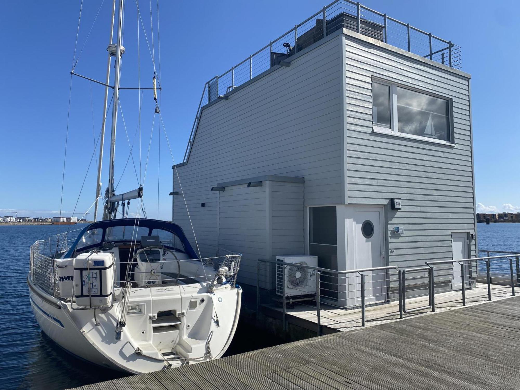 Schwimmendes Ferienhaus Antares One By Seeblick Ferien Oro, Rundum Wasser, Sauna Olpenitz Eksteriør bilde